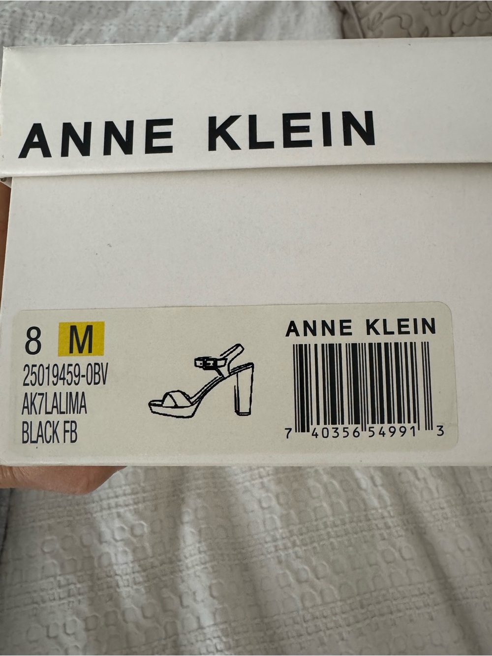 Anne Klein black faux suede lalima platform sandal Heels 8 - Picture 5 of 5